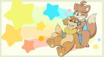 anthro daww duo fluffy headpat heart_symbol love male male/male open_mouth open_smile paws smile star oob nintendo pokemon buizel generation_4_pokemon pokemon_(species) hi_res wallpaper