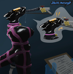 abdominal_bulge anal anal_penetration anthro barred_chastity_cage bdsm black_body bodily_fluids bondage bound chastity_cage chastity_device clipboard clothing collar collar_tag counter crossed_arms deep_anal deep_throat dildo dildo_in_ass dildo_in_mouth dildo_insertion drone dronesuit drooling forced genital_fluids harness latex latex_clothing latex_skinsuit locked machine male object_in_ass oral oral_penetration penetration pink_chastity_cage pink_collar post-it_note precum reflective_body saliva sex_toy sex_toy_in_ass sex_toy_in_mouth sex_toy_insertion skinsuit solo standing tail text tight_clothing timer wearing_chastity_cage wearing_chastity_device hazel_nuthead ike_(hazel_nuthead) robot robot_anthro synth_(vader-san) absurd_res english_text hi_res