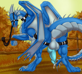 anus balls bdsm bodily_fluids bridle butt collar dragon_wings erection feral genital_fluids genitals halter harness hitching_post looking_at_viewer looking_back male male_feral membrane_(anatomy) membranous_wings mount non-mammal_balls penis petplay ponyplay precum reins roleplay solo tail wings silvergrin zetsin mythology ws5000 dragon mythological_creature mythological_scalie scalie digital_drawing_(artwork) digital_media_(artwork) hi_res