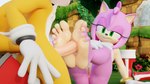 anthro butt clitoral_hood clitoris clothing duo erection feet female fingers foot_fetish foot_focus foot_play footjob footwear fur genitals gloves green_eyes hair handwear humanoid_feet humanoid_genitalia humanoid_penis kneeling male male/female nude penis pink_body pink_fur plantigrade pussy sex shoes smile soles tail toes two-footed_footjob twintails3d sega sonic_the_hedgehog_(series) amy_rose miles_prower canid canine eulipotyphlan fox hedgehog mammal 16:9 3d_(artwork) 4k absurd_res digital_media_(artwork) hi_res widescreen