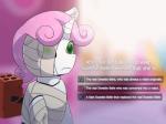 bandage dialogue female glowing green_eyes horn machine solo text vavacung friendship_is_magic friendship_is_witchcraft hasbro my_little_pony mythology sweetie_belle_(mlp) sweetie_bot_(mlp) equid equine horse mammal mythological_creature mythological_equine pony robot unicorn 2018 2d_animation 4:3 animated english_text short_playtime