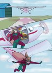 2023 aircraft airplane babystar comic detailed_background electronics eyewear female fur gemma_polson goggles goggles_on_face group hair headgear headphones headset hi_res inside_airplane male mammal outside rodent sciurid skydiving tail tree_squirrel trio vehicle