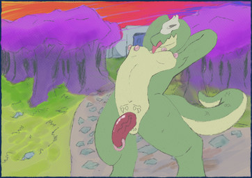 anthro arms_out barbell_piercing bone bone_mask erection exhibitionism forest genital_piercing genitals male male_anthro mask nipple_piercing nipples penis penis_piercing penis_ring_(piercing) piercing plant presenting presenting_penis public public_nudity raised_arms ring_piercing skull skull_mask solo tail tail_motion tailwag tattoo tongue tongue_out tree vein veiny_penis voyeur womb_tattoo ails absurd_res hi_res
