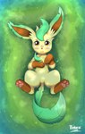 2023 alternate_species ambiguous_gender annoyed bird's-eye_view blush bokurei brown_eyes brown_nose chest_tuft dappled_light detailed_background digitigrade eeveelution elemental_creature featureless_crotch feet feral flora_fauna foot_focus front_view frown full-length_portrait fur generation_4_pokemon head_leaf hi_res high-angle_view isolde_(bokurei) leaf leaf_tail leafeon leg_markings looking_at_viewer looking_up lying markings nintendo notched_ear on_back on_grass outside pawpads paws pink_pawpads plant pokemon pokemon_(species) portrait socks_(marking) soles solo tail tan_body tan_fur toes tuft