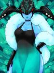 blue_body blue_skin breasts cleavage clothed clothing dress female lips not_furry solo wide_hips kiwi_(artist) platinumgames the_wonderful_101 vijounne alien 3:4 hi_res