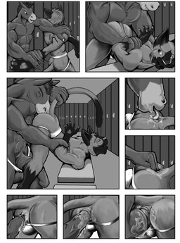 abs anal anal_fingering anal_penetration animal_genitalia anthro anthro_fingered anthro_fingering anthro_fingering_anthro anthro_on_anthro anthro_penetrated anthro_penetrating anthro_penetrating_anthro anthro_rimming_anthro anus ass_up athletic balls bench bent_over biceps bodily_fluids bulge chest_tuft claws clothed clothing duo erection eyes_closed fangs fingering fingering_partner flaccid fur genitals hair hand_behind_back inside interspecies jock jockstrap leg_grab leg_markings licking locker locker_room looking_pleasured male male/male male_fingering_male male_penetrated male_penetrating male_penetrating_male male_rimming_male markings muscular nipples on_bench oral paws pecs penetration penis pinned public raised_tail rimming sex sheath short_hair side_view socks_(marking) straps sweat tail tail_grab teeth tongue tongue_out topless tuft underwear underwear_sex wrestling sakitastar domestic_cat equid equine felid feline felis horse mammal comic greyscale monochrome multiple_scenes