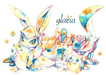 ambiguous_gender beverage blue_body blue_eyes blue_inner_ear blue_markings container cup digitigrade drinking_glass drinking_straw fangs feral food fruit glass glass_container glass_cup gloves_(marking) holding_object holding_plushie horn leg_markings looking_at_viewer lying markings neck_ribbon on_front orange_(fruit) pawpads paws pillow pink_pawpads pink_ribbon plant plushie pupils raised_foot simple_background socks_(marking) soda solo sparkles tail tail_markings teeth text white_background white_pupils nameko nintendo pokemon dewgong eeveelution generation_1_pokemon generation_3_pokemon generation_4_pokemon glaceon mammal pokemon_(species) spheal