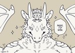 anthro derp_eyes gojo jjk male speech_bubble wings yoonkie jujutsu_kaisen mythology nah_i'd_win teryx solaris teryx_commodore dragon mythological_creature mythological_scalie rain_dragon scalie solaris_dragon hi_res meme