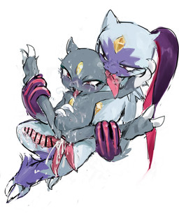6_nipples after_sex anthro bodily_fluids censored_genitalia censored_penis censored_vulva cum cum_inflation cum_inside cum_leaking_out duo erection female genital_fluids genitals inflation male male/female multi_nipple nipples penis vulva perokisu nintendo pokemon generation_2_pokemon generation_8_pokemon pokemon_(species) sneasel sneasler absurd_res censored hi_res