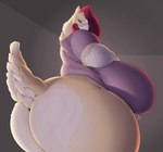 anthro avian_caruncle beak belly big_belly big_breasts big_butt biped black_eyes bottomless breasts butt butt_pose clothed clothing comb comb_(anatomy) curvy_figure dewlap_(anatomy) eyelashes eyewear feathers female glasses head_crest huge_breasts huge_butt huge_hips huge_thighs hyper hyper_breasts hyper_butt hyper_thighs light looking_at_viewer looking_back looking_back_at_viewer low-angle_view mature_anthro mature_female non-mammal_breasts obese obese_anthro obese_female overweight overweight_anthro overweight_female pose purple_sclera rear_view scuted_arms scutes shirt solo tail tail_feathers tan_beak tan_body tan_feathers thick_thighs topwear wattle wide_hips draconder liz_(draconder) avian bird chicken galliform gallus_(genus) phasianid 2021 dated digital_media_(artwork) hi_res lighting pinup shaded signature