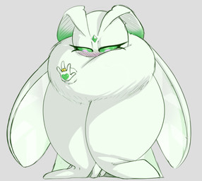 4_fingers antennae_(anatomy) anthro blush blush_lines eyelashes featureless_feet feet female fingers forehead_gem front_view gem green_body green_eyes grey_background insect_wings lepidopteran_wings neck_tuft pawpads ring shortstack simple_background solo tuft wings dibujosv12 nintendo pokemon tinia_(v12) frosmoth generation_8_pokemon pokemon_(species) shiny_pokemon 2021 absurd_res digital_media_(artwork) hi_res