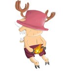anthro antlers burning burnt_clothing butt butt_on_fire clothing deer exposed_butt fifybear fire hand_on_butt hat headgear headwear hooves horn male mammal new_world_deer one_piece pain reindeer solo teeth tony_tony_chopper top_hat young