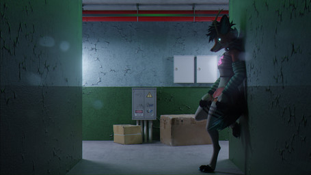 anthro box cardboard cardboard_box clothed clothing container femboy horn inside leaning leaning_backward leaning_on_wall male solo wings sanythefox sany_van_fox lagomorph mammal wolpertinger 16:9 3d_(artwork) 4k absurd_res digital_media_(artwork) hi_res widescreen