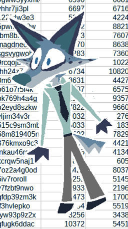 anthro blue_body blue_fur business_suit clothed clothed_male clothing fully_clothed fully_clothed_male fur male solo spreadsheet suit text toony demensa emil_(demensa) canid canine canis coyote domestic_dog mammal 2025 english_text full-length_portrait hi_res portrait