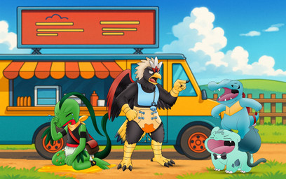 4_toes 5_fingers abdl adult_baby ageplay all_fours ambiguous_gender angry animal_feet ankle_band anklewear anthro armband arms_outstretched armwear awning back_ridge back_spines back_wings bag beak belly_stripes bib biped bipedal_feral black_ankle_band black_armband black_arms black_armwear black_body black_bow_tie black_claws black_clothing black_eyes black_feathers black_finger_claws black_fingertips black_legband black_legs black_legwear black_neck black_shirt black_sleeveless_shirt black_talons black_toe_claws black_topwear black_wings blue_arms blue_bib blue_body blue_cere blue_diaper_fastener blue_face blue_fastener blue_feet blue_hands blue_legs blue_pacifier blue_scales blue_snout blue_tail blue_tail_feathers blue_tail_tip bodily_fluids body_pattern bow_tie brown_bag bulb bully bullying cere_(anatomy) chest_stripes claws cloth_diaper clothed clothing cloud cloudy_sky commercial_vehicle condiment container counter countershade_body countershade_face countershade_neck countershade_scales countershade_torso countershading crying cup dark_green_leaves delivery_(commerce) delivery_vehicle detailed_background diaper diaper_fastener diaper_fetish dipstick_tail dirt_path embarrassed embarrassed_male eye_markings eyes_closed fangs fastener feather_hair feather_tuft feathered_crest feathered_wings feathers feet fence feral field finger_claws fingers fist food food_truck full_diaper furgonomic_pacifier furgonomics genital_fluids gesture grass grass_field green_arms green_body green_ears green_face green_feet green_hands green_legs green_markings green_neck green_scales green_skin green_snout green_tail green_upper_jaw green_vines grey_cord grey_face group hallux hand_gesture hand_on_face hand_on_own_face head_crest head_leaf hill hillside humanoid_hands humiliation incontinence infantilism kerchief ketchup kneeling kneeling_on_ground laugh laughing_at laughing_at_another leaf leaf_tail leaking_diaper leaves_on_arms leaves_on_body legband legwear long_tail male markings mean medium_truck menu menu_board midriff mocking multi-stop_van multicolored_arms multicolored_body multicolored_face multicolored_feathers multicolored_legs multicolored_neck multicolored_scales multicolored_tail multicolored_tail_feathers multicolored_wings neckerchief neckwear nude nude_feral open_beak open_mouth open_smile outside pacifier pacifier_clip pacifier_cord pantsless pantsless_anthro pantsless_male path plant plant_on_back pointing pointing_at_another pokemorph pseudo_hair quadruped red_body red_countershading red_face red_feathered_crest red_feathers red_lower_jaw red_ridges red_scales red_snout red_spines red_straps red_stripes red_throat red_torso red_underbelly red_wings roleplay rounded_ears sauce scales scolding scuted_arms scuted_feet scuted_hands scuted_legs scutes sharp_teeth shirt sky skyscape sleeveless_clothing sleeveless_shirt sleeveless_topwear small_tail smile standing_on_another striped_markings striped_tail stripes tail tail_feathers tail_markings tail_spines talon_hands talons tan_diaper tan_feather_hair tan_pseudo_hair tears tears_of_embarrassment tears_of_sadness teasing teeth tentacles toe_claws toes tongue topwear truck tuft unclean_diaper urine urine_pool urine_pooling van vehicle vine_tentacles vine_whip vines watersports wearing_diaper white_claws white_diaper white_feathered_crest white_toe_claws white_toes wings wood wood_fence yelling yelling_at_another yellow_arms yellow_beak yellow_body yellow_feet yellow_hands yellow_kerchief yellow_legs yellow_neckerchief yellow_neckwear yellow_scales yellow_scutes yellow_stripes yellow_tail yellow_tail_feathers morgancreator nintendo pokemon ambiguous_character dino_evergreen fan_character nado_soarian accipitrid accipitriform amphibian avian bird braviary bulbasaur crocodile crocodilian dinosaur dromaeosaurid eagle elemental_creature flora_fauna frog generation_1_pokemon generation_2_pokemon generation_3_pokemon generation_5_pokemon grovyle pokemon_(species) prehistoric_species reptile saurischian scalie theropod totodile colored digital_drawing_(artwork) digital_media_(artwork) hi_res