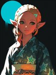 asian_clothing blonde_hair clothed clothing east_asian_clothing female green_eyes hair humanoid_pointy_ears japanese_clothing long_hair not_furry pointy_ears simple_background solo yukata bellhenge nintendo the_legend_of_zelda princess_zelda humanoid hylian mammal 2020 3:4 digital_media_(artwork)