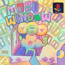 ambiguous_gender anthro camera detailed_background door featureless_feet featureless_hands feet green_body heart_(marking) heart_(organ) heart_symbol logo markings open_mouth open_smile organs parody round_ears smile solo superflat surrealism text title toony whiskers y2k_(graphic_design) plastiboo playstation sony_corporation sony_interactive_entertainment mammal unknown_species 1:1 cover_art hi_res