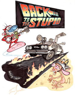 car duo electric_guitar fire guitar male male/male musical_instrument plucked_string_instrument string_instrument tongue tongue_out vehicle jim_smith back_to_the_future delorean nickelodeon ren_and_stimpy ren_höek stimpy_j._cat canid canine canis chihuahua domestic_cat domestic_dog felid feline felis mammal toy_dog hi_res