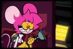 :3 :o against_surface anthro bag_in_mouth black_border blep blue_goo blue_tail blue_tongue boots border bottomwear bracelet breasts breasts_on_glass brown_boots brown_clothing brown_footwear buckteeth chip_bag chips_(food) cleaning_tool clenched_teeth clothed clothed_anthro clothed_female clothing coat coin container crop_top detailed_background duo eating eating_food exclamation_point fangs female female_anthro food footwear fully_clothed fully_clothed_anthro fully_clothed_female gloves grin hair hair_over_eyes hand_on_glass handwear happy holding_bag holding_cleaning_tool holding_coin holding_object holding_vacuum_cleaner hopping inside jar jewelry jumping lab_coat laugh midriff mouse_tail navel object_in_mouth on_glass open_mouth open_smile pants pink_ears pink_hair pink_inner_ear pink_tail reaching red_hair shirt shoes shorts smile spiral_eyes surprised_expression tail teal_bottomwear teal_bracelet teal_clothing teal_ears teal_hair teal_jewelry teal_shorts teal_tongue teeth tongue tongue_on_glass tongue_out topwear vacuum_cleaner vending_machine white_clothing white_coat white_crop_top white_shirt white_topwear yellow_bag yellow_clothing yellow_gloves yellow_handwear goommymuffin goommy_(goommymuffin) muffin_(goommymuffin) domestic_cat felid feline felis ghost mammal mouse murid murine rodent spirit 2025 2d_animation animated digital_media_(artwork) hi_res huge_filesize long_playtime motion_tweening sound webm