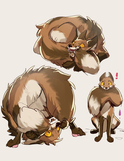 bared_teeth bite biting_own_tail black_nose brown_body brown_ears brown_fur brown_tail countershade_face countershade_fur countershade_legs countershade_torso countershading dipstick_tail exclamation_point fangs feral fluffy fluffy_tail front_view fur head_between_legs leg_markings looking_at_self looking_at_viewer markings mouth_hold multicolored_body multicolored_fur multicolored_tail nude open_mouth orange_eyes pawpads pink_pawpads playing quadruped rear_view self_bite simple_background sitting snout socks_(marking) solo tail tail_bite tail_in_mouth tail_markings teeth upside_down whiskers white_background white_body white_countershading white_fur white_tail yellow_sclera wintom canid canine fox mammal colored digital_media_(artwork) full-length_portrait hi_res portrait shaded