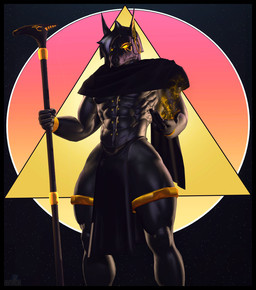 abs anthro black_body black_border black_hair black_skin border bottomwear bracelet clothing ear_piercing ear_ring egyptian hair hoop_ear_ring jewelry loincloth male markings muscular muscular_anthro muscular_male piercing ring_piercing scarf solo staff thick_thighs wide_hips yellow_eyes armada_(artist) akkoarcade_(modeler) egyptian_mythology garry's_mod league_of_legends middle_eastern_mythology mythology riot_games tencent anubis nasus_(lol) anubian anubian_jackal canid canine canis deity jackal mammal 3d_(artwork) digital_media_(artwork)