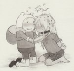 backpack bdsm blush bondage bottomwear bound clothing dialogue duo eye_bags gag gagged hair hat headgear headwear kneeling male male/male plant selfcest shirt shorts smile square_crossover text tongue tongue_out toony topwear lynxfurr adventure_time cartoon_network fern_(adventure_time) finn_the_human elemental_creature elemental_humanoid flora_fauna human humanoid mammal plant_humanoid english_text graphite_(artwork) handwritten_text hi_res traditional_media_(artwork)