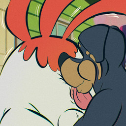 anal anthro anus balls big_butt black_body black_fur brown_body brown_fur butt duo feathers fur genitals male male/male monobutt oral red_body red_feathers rimming sex solo_focus tongue tongue_out toony white_body white_feathers joesanchez looney_tunes warner_brothers foghorn_leghorn gunner_rotthbauer avian bird canid canine canis chicken domestic_dog galliform mammal mastiff molosser phasianid rottweiler 1:1 absurd_res digital_media_(artwork) hi_res