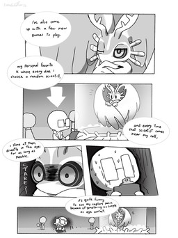 ambiguous_gender anthro antlers biped black_sclera bodily_fluids border chest_tuft clipboard countershading crying death_glare dialogue directional_arrow eye_contact eyes_closed eyewear fluffy fluffy_tail glasses group hand_on_chin head_wings horn huge_wings laboratory laboratory_equipment laboratory_glassware laugh looking_at_another mouthless neck_tuft one_eye_closed onomatopoeia pupils scared scientific_instrument scientist solo solo_focus sound_effects speech_bubble sweat sweatdrop tail tears test_tube text thinking tuft unusual_wing_placement wearing_glasses white_border white_pupils wings kamabokobun kirby_(series) kirby_and_the_forgotten_land nintendo fecto_elfilis alien chinchilla chinchillid human mammal rodent starling_(kirby) 2022 black_and_white comic english_text hi_res monochrome multiple_scenes signature sketch