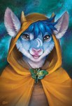 anthro blue_body blue_fur blue_hair breasts female fur grey_eyes hair horn looking_at_viewer open_mouth smile solo teeth tongue goldendruid bovid caprine goat mammal 2021 digital_media_(artwork) hi_res