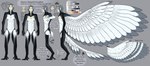 4_toes anisodactyl anthro black_body black_claws black_scales claws crop_(anatomy) digitigrade duo feet female front_view grey_mouth long_tail looking_aside looking_at_viewer male nictitating_membranes nude pawpads scales tail text toes wing_muscles yellow_eyes celine-necrotheo mythology avian gryphon mythological_avian mythological_creature english_text hi_res model_sheet