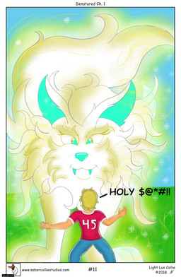 blue_body blue_eyes blue_fur comic_panel dialogue duo female feral football_field football_jersey football_player fur hidden_face impending_transformation male speech_bubble teeth text toony white_body white_fur lightluxcollie denatured_(lightluxcollie) mythology faye_(lightluxcollie) yalzeema_(lightluxcollie) canid canine canis deity human mammal wolf 2018 comic english_text hi_res story url