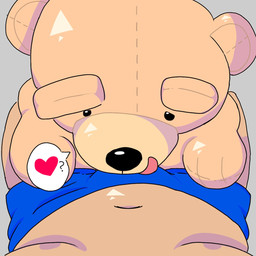 belly boxers_(clothing) clothing duo heart_symbol male male/male plushie speech_bubble teddy_bear underwear kiwibaby2005 ted_(ted) teddy_bear_(species) 1:1 hi_res