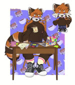 anthro athletic athletic_anthro athletic_male biped blep brown_body brown_fur ear_twitch fur male multicolored_eyes orange_body orange_fur pink_eyes purple_eyes solo tail tail_motion tailwag tongue tongue_out dulceplum game_boy_advance game_boy_family nintendo mammal procyonid raccoon 2024 animated no_sound short_playtime webm