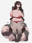 anthro areola areola_slip belly big_breasts blush bra bra_pull breasts brown_hair clothing clothing_pull curvy_figure female fluffy fluffy_tail fur green_eyes grey_body grey_fur hair huge_breasts markings nipples panties simple_background solo striped_markings striped_tail stripes tail tail_markings thick_thighs tight_clothing underwear underwear_pull voluptuous wide_hips cherrikissu renee_(codecreatures) mammal procyonid raccoon 2019 digital_media_(artwork) hi_res shaded signature simple_shading