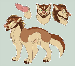 animal_genitalia animal_penis balls big_penis canine_genitalia canine_penis feral genitals green_eyes male nude paws penis solo wanted_poster kabscorner dirk_(kabscorner) canid canine canis dire_wolf mammal prehistoric_species model_sheet
