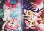 absurd_res all_fours amy_rose amy_untold anthro blue_body blue_fur bodily_fluids breasts bubble chest_tuft comic doggystyle duo eulipotyphlan female from_behind_position fur genitals grandfathered_content green_eyes hedgehog hi_res male mammal multiple_images nipples pink_body pussy saliva sega sex sideways solo sonic_the_hedgehog sonic_the_hedgehog_(series) tc tuft underwater water