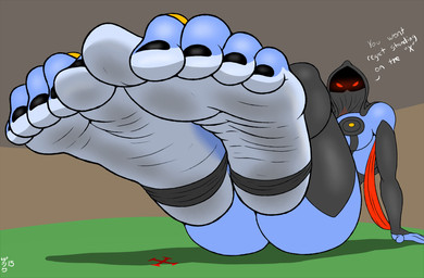 5_toes big_feet black_nails blue_body blue_skin breasts cloak clothed clothing colored_nails countershade_feet countershading dialogue digit_ring feet female foot_focus footwear humanoid_feet jewelry legwear lightened_soles nails not_furry plantigrade ring simple_background skimpy socks soles solo stirrup_socks text thick_thighs toe_ring toes veil wrinkled_feet wrinkles conditional_dnp zp92 abriika humanoid 2015 digital_media_(artwork) english_text hi_res signature
