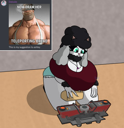 anthro big_breasts bread breasts clothed clothing female food fur hair horn huge_breasts outline shortstack simple_background solo teleportation text thick_thighs wide_hips wool_(fur) ashley432 nintendo pokemon team_fortress_2 valve valve_corporation candy_(ashley432) soldier_(team_fortress_2) bovid caprine generation_8_pokemon mammal pokemon_(species) wooloo absurd_res colored digital_media_(artwork) english_text hi_res shaded signature watermark