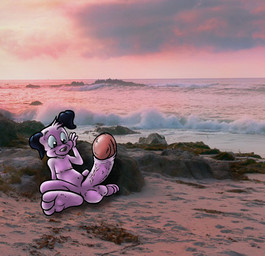 3_toes anthro arm_support balls beach belly bent_legs big_penis biped black_ears black_eyebrows black_eyes black_nose cloud cloudy_sky detailed_background erection eyebrows feet floppy_ears foreskin fur genitals glistening glistening_balls glistening_body glistening_eyes glistening_feet glistening_foreskin glistening_fur glistening_genitalia glistening_nose head_tuft huge_penis humanoid_feet humanoid_genitalia humanoid_hands humanoid_penis hyper hyper_genitalia hyper_penis impressed male navel nipples nude outside paws penis photo_background pink_body pink_foreskin pink_fur pink_nipples plantigrade pose presenting sand sea sitting sky small_but_hung smile soles solo toes toony tuft vein veiny_penis water white_sclera young young_anthro young_but_hung toonpimp djonskin earthworm_jim_(series) peter_puppy alien canid canine canis domestic_dog mammal 2019 artist_collaboration colored digital_drawing_(artwork) digital_media_(artwork) mixed_media photography_(artwork) pinup shaded