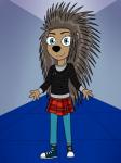 anthro clothed clothing eyebrows eyelashes female simple_background smile solo waver-ring illumination_entertainment sing_(movie) ash_(sing) crested_porcupine mammal old_world_porcupine porcupine rodent 2019 3:4 digital_drawing_(artwork) digital_media_(artwork) hi_res