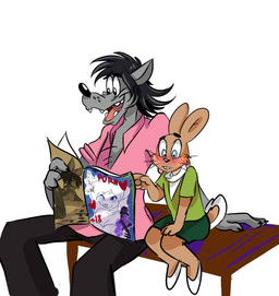 <3 ambiguous_gender anthro bench black_hair blue_eyes blush breasts canine claws clothing duo embarrassed eyebrows female fur grey_fur hair hare lagomorph looking_at_viewer magazine male mammal nogicu nu_pogodi open_mouth pants plain_background pointing rabbit raised_eyebrows russian shirt shoes simple_background skirt smile soyuzmultfilm teeth volk whiskers wolf zayats
Rating: Questionable
Score: 14
User: metalslayer777
Date: May 03, 2014 <3 ambiguous_gender anthro bench black_hair blue_eyes blush breasts canine claws clothing duo embarrassed eyebrows female fur grey_fur hair hare lagomorph looking_at_viewer magazine male mammal nogicu nu_pogodi open_mouth pants plain_background pointing rabbit raised_eyebrows russian shirt shoes simple_background skirt smile soyuzmultfilm teeth volk whiskers wolf zayats
Rating: Questionable
Score: 14
User: metalslayer777
Date: May 03, 2014