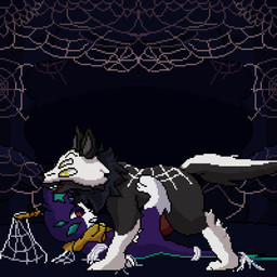 4_eyes animal_genitalia animal_penis arthropod_webbing black_body black_fur bodily_fluids bound canine_genitalia canine_penis duo female feral forced fur genitals grey_body grey_fur knot knotted_penis lying male male/female multi_eye on_back penetration penis purple_body purple_fur rape red_eyes sex tail teeth tongue vaginal vaginal_penetration web_bondage white_body white_fur yellow_eyes lawealewd league_of_legends riot_games tencent battle_principal_yuumi spidog_(silphium) yuumi_(lol) canid canine domestic_cat felid feline felis mammal animated hi_res