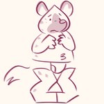 anthro briefs briefs_only clothed clothing male nervous overweight overweight_male simple_background solo standing timid topless underwear underwear_only goronic hyena mammal 1:1 digital_media_(artwork) full-length_portrait monochrome portrait