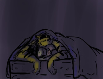 bed biceps big_muscles couple eyes_closed feline gay hiroyuki human interspecies male meek_(artist) morenatsu muscles sleeping smile spooning tiger torahiko_ooshima
Rating: Safe
Score: 3
User: Technodelic
Date: July 15, 2013