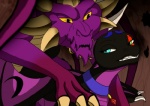 blue_eyes claws collar duo female green_eyes horn love male male/female membrane_(anatomy) membranous_wings purple_body purple_skin sex standing teeth wings yellow_eyes fantasyisland yunaki activision mythology spyro_the_dragon fan_character malefor dragon mythological_creature mythological_scalie scalie