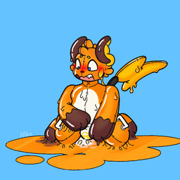 ambiguous_gender blush feral furrrryalt_(artist) goo_transformation handles_on_thighs implied_transformation inflatable kneeling lock_bulge lock_symbol null_bulge solo surprised touching_self transformation nintendo pokemon toychu_(character) animate_inanimate generation_1_pokemon living_inflatable living_pool_toy pokemon_(species) raichu 1:1