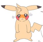 ambiguous_gender black_eyes bleak_ambiance eye_bags feral fur head_tuft red_cheeks sad simple_background solo tired tired_eyes tuft yellow_body yellow_fur noruru3737 nintendo pokemon generation_1_pokemon pikachu pokemon_(species)