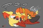 anthro anthro_on_anthro anthro_penetrated anthro_penetrating anthro_penetrating_anthro bisexual bisexual_sandwich blush bodily_fluids braixen buizel delphox dialogue doggystyle encouragement english_text eyewear female from_behind_position from_front_position fucked_silly fur generation_4_pokemon generation_6_pokemon group group_sex hi_res kai_(mr.smile) kyle_(braixenfan) larger_female larger_penetrated lucky_pierre lying male male/female male/male male_penetrated missionary_position mr.smile nintendo on_back penetration pokemon pokemon_(species) sandwich_position scarlett_(mr.smile) sex size_difference sunglasses tears tears_of_pleasure text threesome