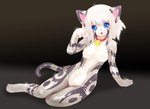 anthro bell bell_collar biped blue_eyes breasts collar featureless_breasts featureless_crotch female glistening latex looking_at_viewer nude open_mouth sad simple_background sitting solo tetetor-oort karin_(tetetor-oort) domestic_cat felid feline felis mammal 2018 hi_res