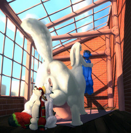 anal anal_penetration anal_vore anthro balls big_ears big_penis blue_body blue_fur breasts ears_down female female_penetrated fur genitals group herm huge_penis hyper hyper_genitalia hyper_penis intersex male oral_vore penetration penis pivoted_ears tongue tongue_out unbirthing vaginal vaginal_penetration vore white_body secretden basilic_(character) canid canine canis chakat felid felid_taur fox mammal mammal_taur taur wolf animated